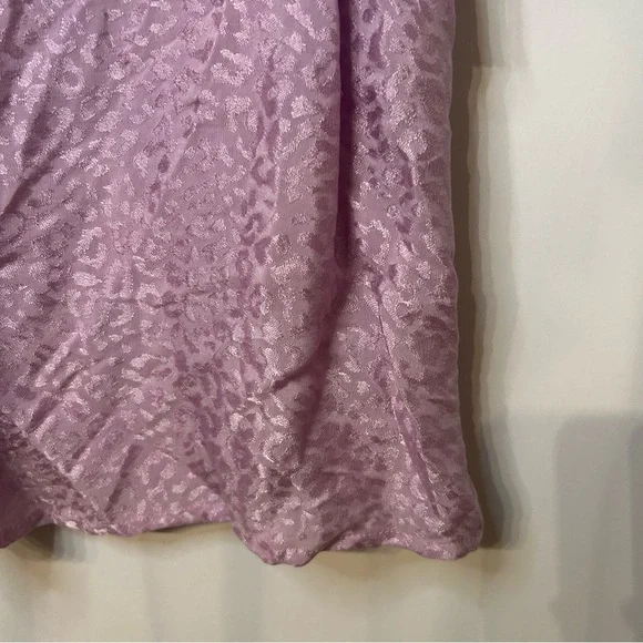 Motel Women’s Purple Leopard Darla Side-Tie Mini Slip Dress, Size XS - Picture 7 of 13